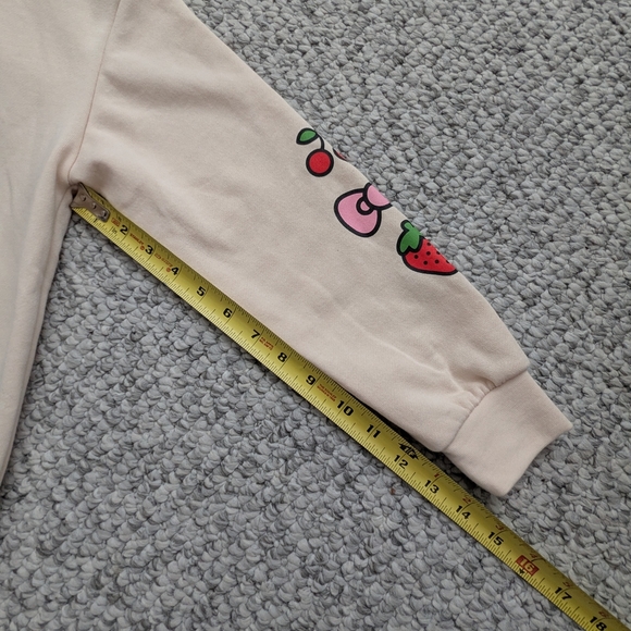 NWOT Hello Kitty Girls Cream Hoodie/Sweatshirt With Front & Left Arm Graphics - Picture 4 of 13
